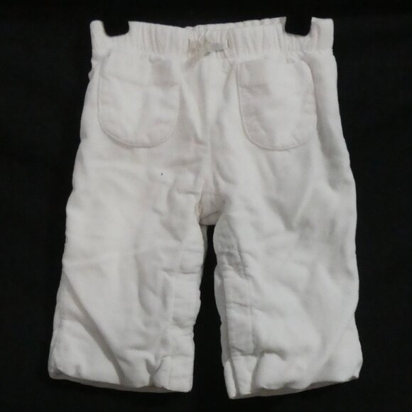 Y2K - BABY GAP - Infant | 6-12 months | White Velour Tear Away Pants - Picture 1 of 12